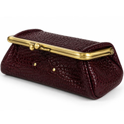 Mila Louise Peace E1 Trousse En Cuir Grainé & Son Miroir Rouge côté