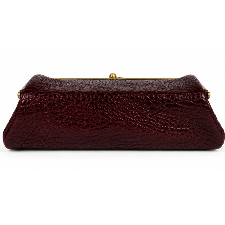 Mila Louise Peace E1 Grainy Leather Cosmetic Case & Mirror Red