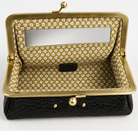 Mila Louise Peace E1 Grainy Leather Cosmetic Case & Mirror Red