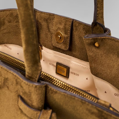 Guess Allegra Sac A Main Olive ouvert