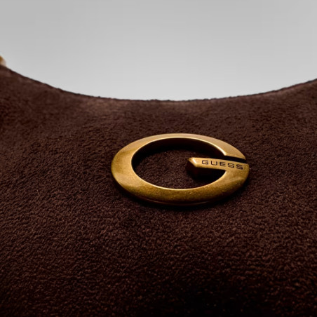 Guess Allegra Sac Porté Epaule ESP Marron Foncé logo