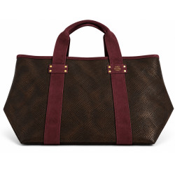 Mila Louise Peguy PT4 Sac Shopping Motif Python Rouge Dark dos