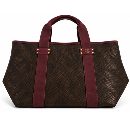Mila Louise Peguy PT4 Sac Shopping Motif Python Rouge Dark dos