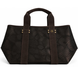 Mila Louise Peguy PT4 Sac Shopping Motif Python Brun Dark