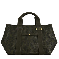 Mila Louise Peguy PT4 Sac Shopping Motif Python Kaki Dark