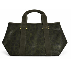 Mila Louise Peguy PT4 Sac Shopping Motif Python Kaki Dark