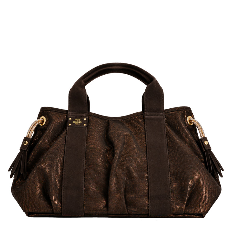 Mila Louise Prudy EP12 Tote with Brown Dark Drawstrings