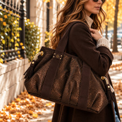 Mila Louise Prudy EP12 Tote with Brown Dark Drawstrings