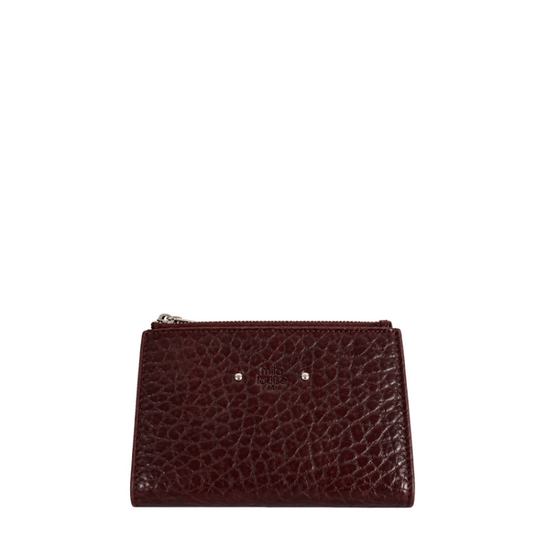 Mila Louise Sila E1 Portefeuille En Cuir Grainé Rouge