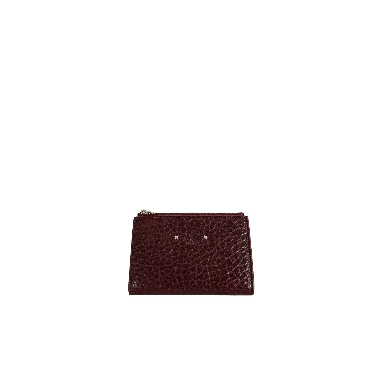 Mila Louise Sila E1 Portefeuille En Cuir Grainé Rouge