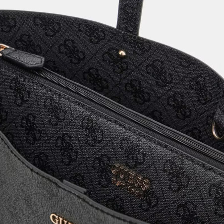 Guess Brenton Sac Shopping et Pochette 2 en 1 Coal Logo ouvert