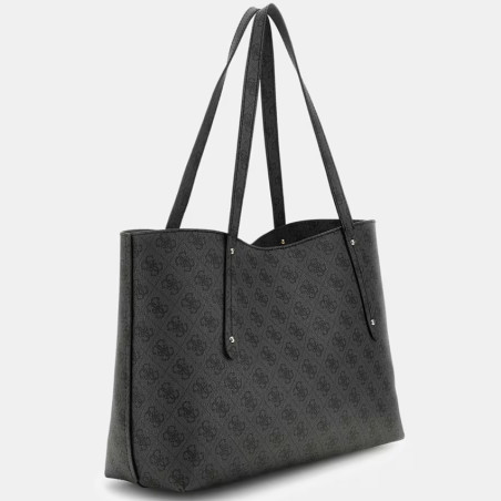 Guess Brenton Shopping Bag and Detachable Pouch 2-in-1 Coal Logo