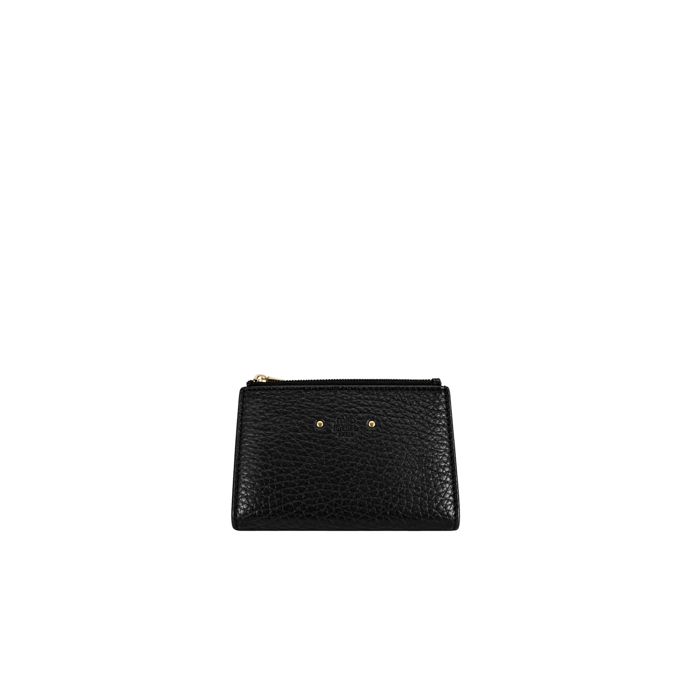 Mila Louise Sila E1 Portefeuille En Cuir Grainé Noir
