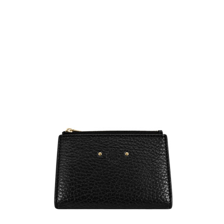 Mila Louise Sila E1 Portefeuille En Cuir Grainé Noir