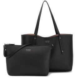 Guess Brenton Shopping Bag and Detachable Pouch 2-in-1 Black