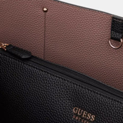 Guess Brenton Shopping Bag and Detachable Pouch 2-in-1 Black