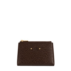 Mila Louise Sila E1 Portefeuille En Cuir Grainé Brun