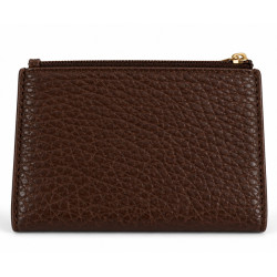 Mila Louise Sila E1 Portefeuille En Cuir Grainé Brun