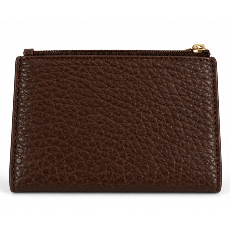 Mila Louise Sila E1 Portefeuille En Cuir Grainé Brun dos