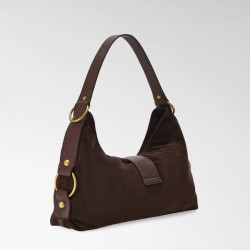Guess Camden Sac Porté Epaule Moyen Similicuir Facon Nubuck ESP Marron Foncé cote