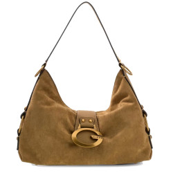 Guess Camden Medium Shoulder Bag Faux Nubuck Tan