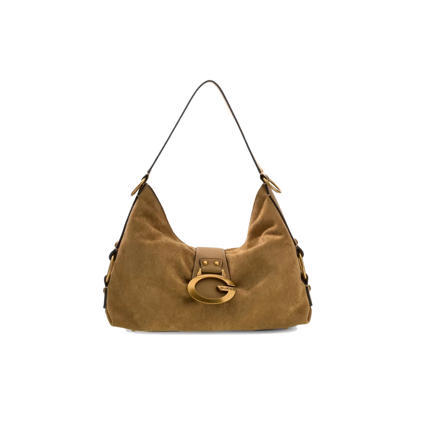 Guess Camden Sac Porté Epaule Moyen Similicuir Facon Nubuck Tan