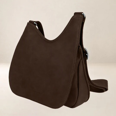 Ateliers Fourès Baroudeuse Sac Besace Artémis B311 Chocolat côté