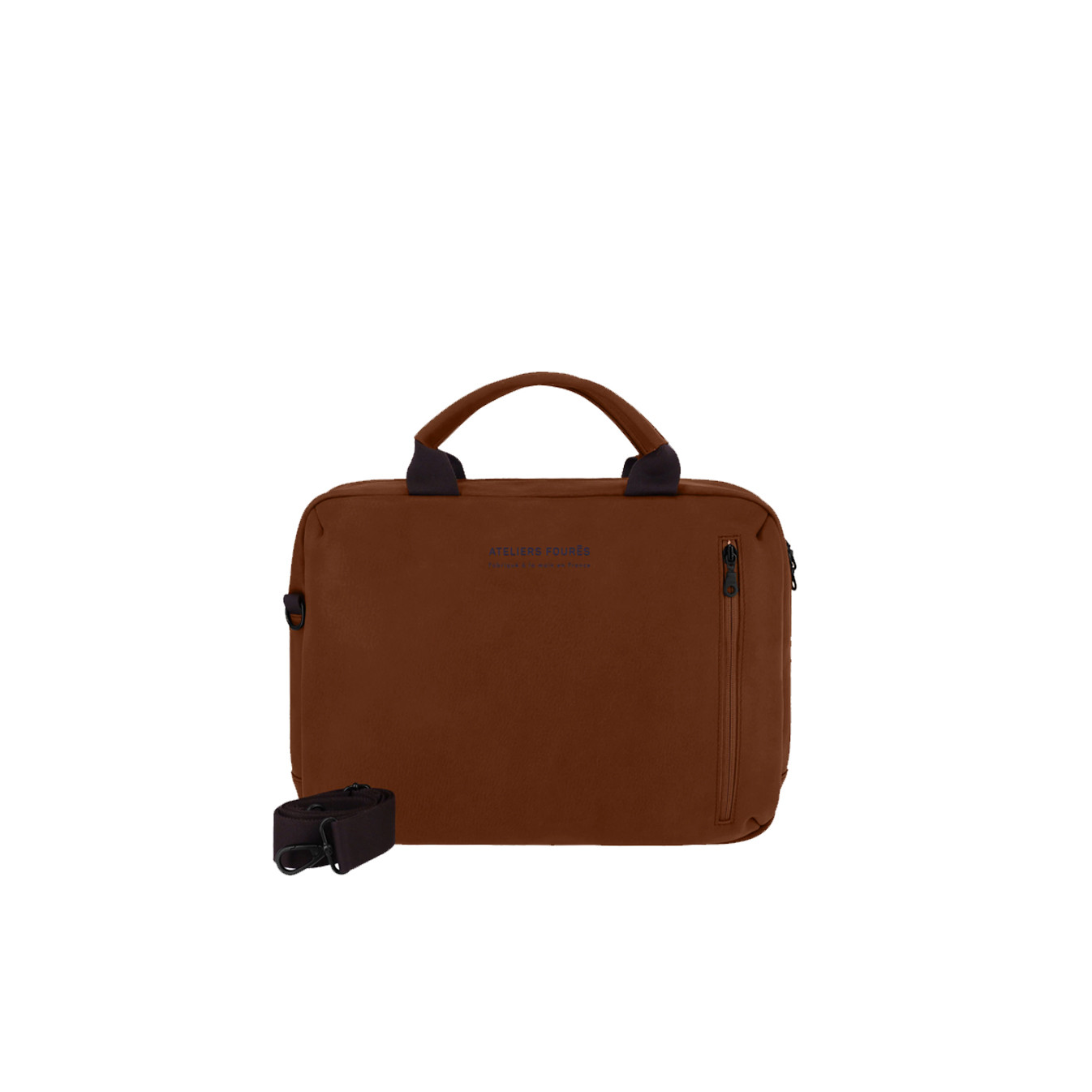 Ateliers Fourès Euclide Sac Business En Cuir & Coton E500 Fauve