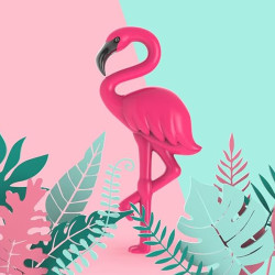 Metalmorphose Keychain Pink Flamingo