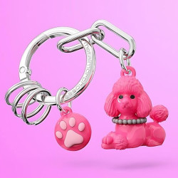 Metalmorphose Porte-clés Caniche Rose  fond