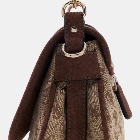 Guess Samantha Sac Bandoulière Porté Epaule LGW Marron Multi cote