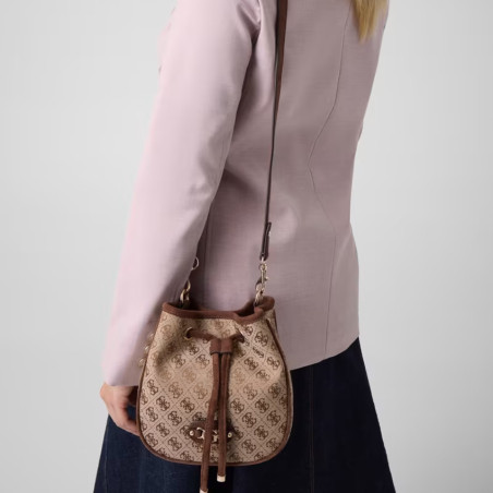Guess Samantha Mini Sac Seau LGW Marron Multi porté