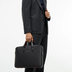 Tommy Hilfiger TH Business Sacoche Pour Ordinateur Texturée Bds Black