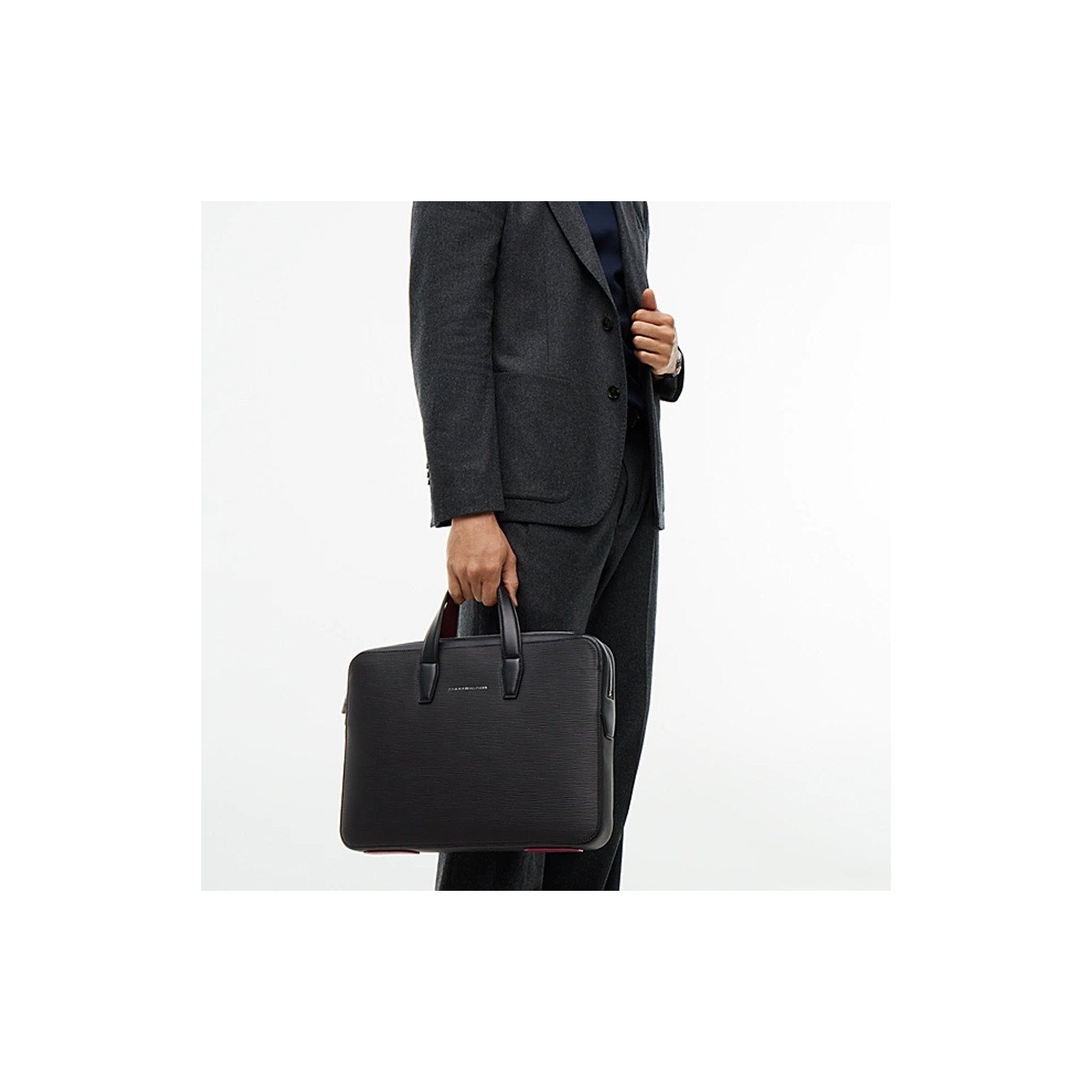 Tommy Hilfiger TH Business Laptop Textured Satchel BDS Black