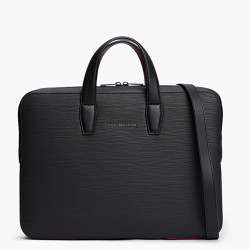 Tommy Hilfiger TH Business Sacoche Pour Ordinateur Texturée Bds Black face