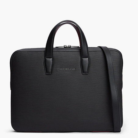 Tommy Hilfiger TH Business Sacoche Pour Ordinateur Texturée Bds Black face