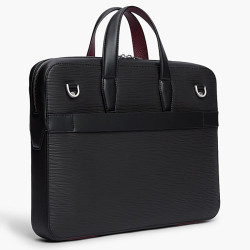 Tommy Hilfiger TH Business Sacoche Pour Ordinateur Texturée Bds Black côté