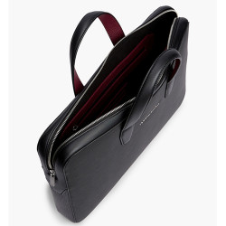 Tommy Hilfiger TH Business Sacoche Pour Ordinateur Texturée Bds Black ouvert