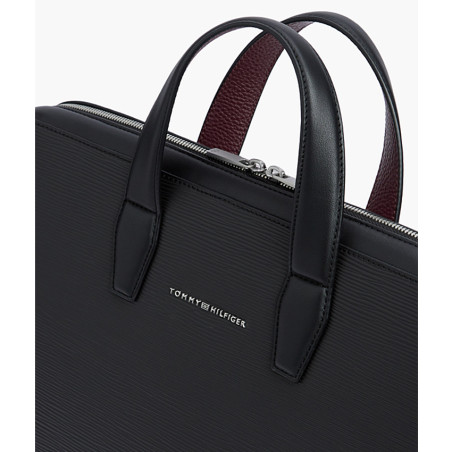 Tommy Hilfiger TH Business Laptop Textured Satchel BDS Black