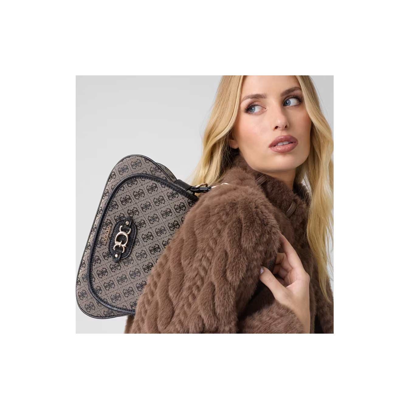 Guess Samantha Shoulder Bag Worn Shoulder BLO Black Multi