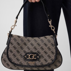 Guess Samantha Shoulder Bag Worn Shoulder BLO Black Multi