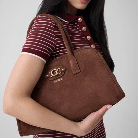 Guess Samantha Sac A Main Brown porté épaule