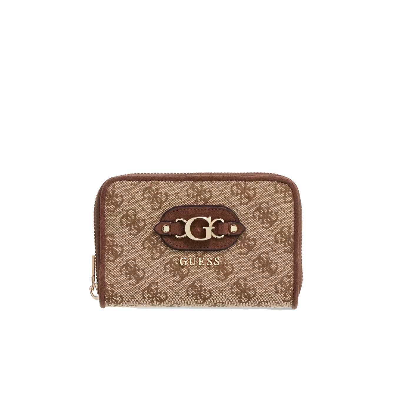 Guess Samantha Portefeuille Zippé Logo 4G LGW Marron Multi