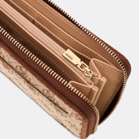 Guess Samantha Portefeuille Tout En Un LGW Marron Multi ouvert