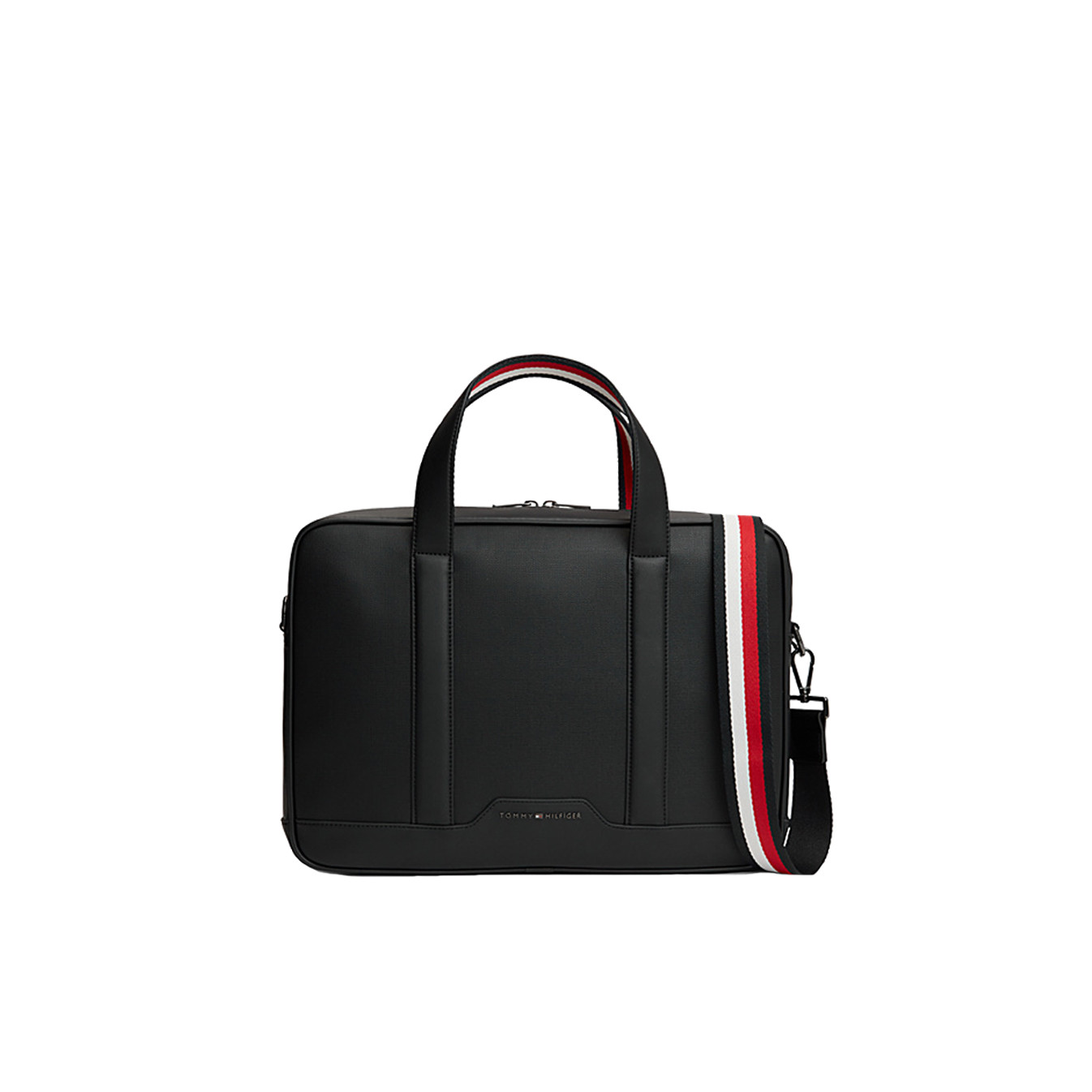Tommy Hilfiger TH Textured Laptop Bag Textured Canvas Finish BDS Black