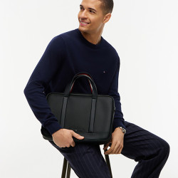 Tommy Hilfiger TH Textured Laptop Bag Textured Canvas Finish BDS Black