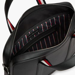 Tommy Hilfiger TH Textured Laptop Bag Textured Canvas Finish BDS Black