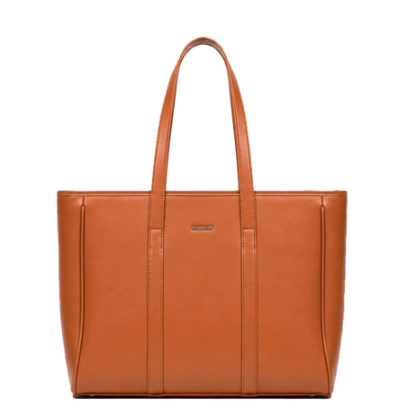Chabrand Anna Sac Shopping Effet Cuir Lisse Camel