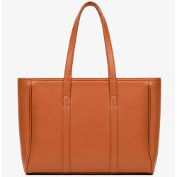 Chabrand Anna Sac Shopping Effet Cuir Lisse Camel dos