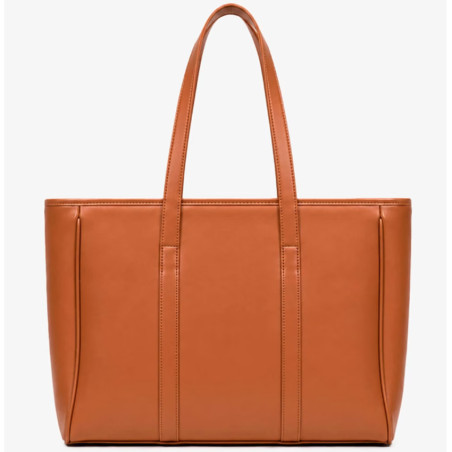 Chabrand Anna Sac Shopping Effet Cuir Lisse Camel dos